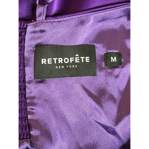 Retrofête Janessa Royal Purple Satin Mini Dress Medium - Picture 4 of 9